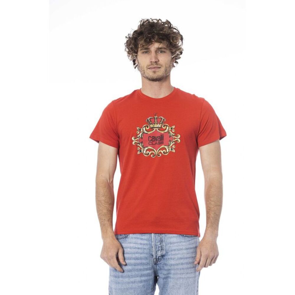 Cavalli Class Red Cotton Men Men's T-Shirt